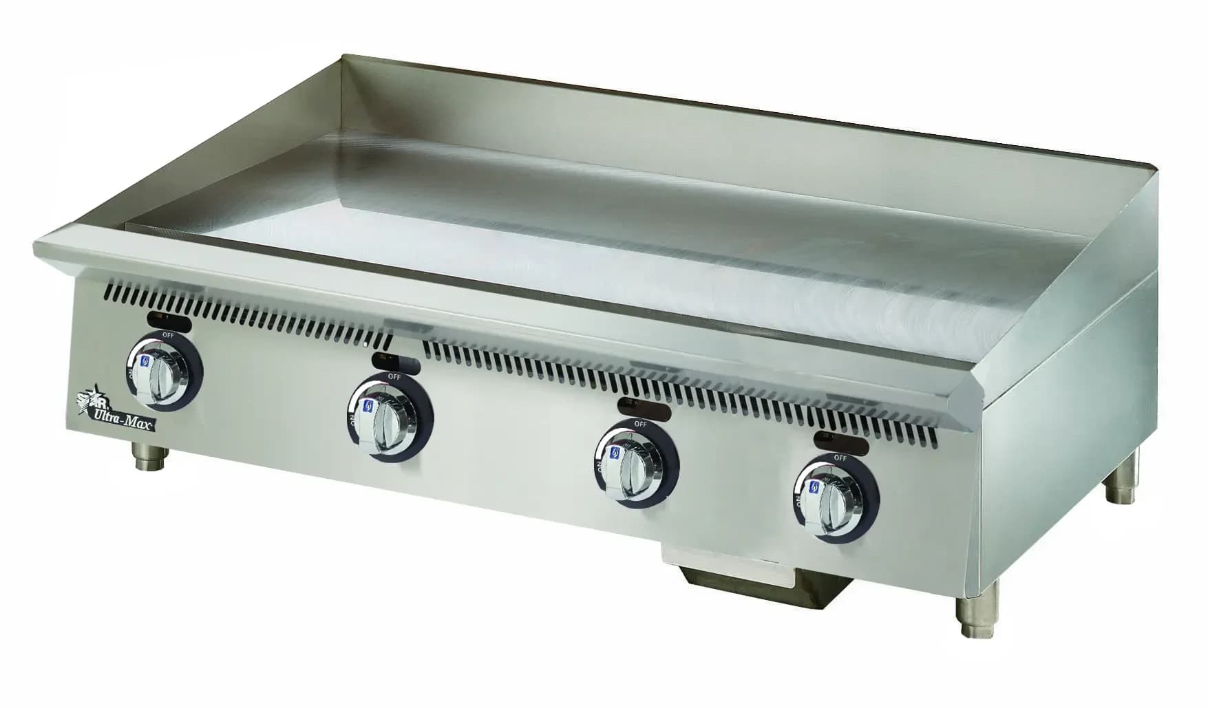Star 860MA Ultra-Max® Series Gas Countertop Griddle 60 Inch Wide Manual Control Rectangle Polished Steel 1 Inch Thick Plate Heavy-Duty — Propane, 150000 BTU