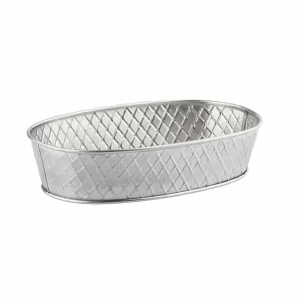 Tablecraft 10036 Lattice Stainless Steel Oval Platter 9-1/2" x 6" x 2-1/8"