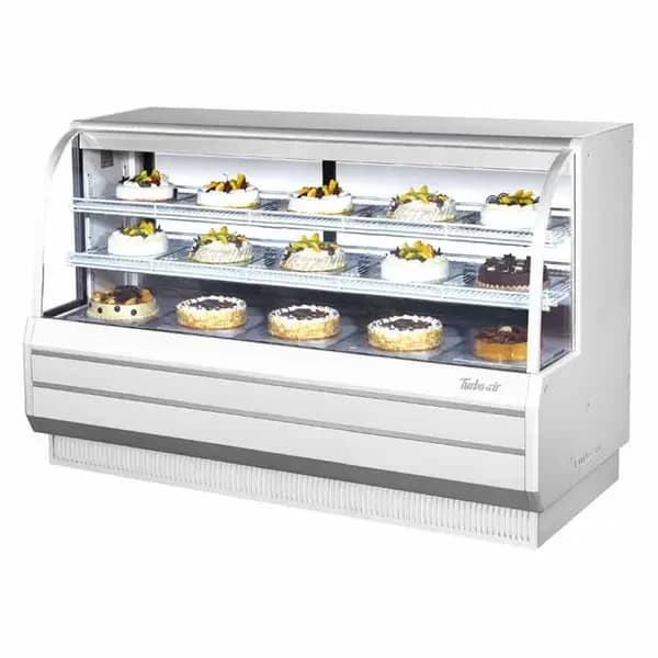 Turbo Air TCGB-72-W-N Refrigerated White Bakery Display Case 72-1/2"W