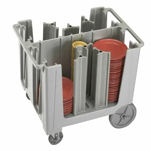 Cambro ADCS480 Polyethylene 6 Speckled Gray Dish Caddy With 6 Adjustable Dividers