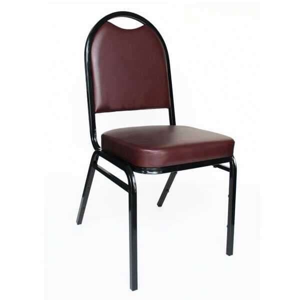 Falcon PKS-7166 Chair Stack 2" Wine Vinyl on Black Round Back
