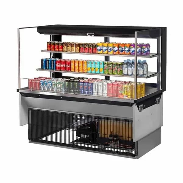 Turbo Air TOM-60L-UFD-B-3SI-N Black Drop-In Open Display Case Merchandiser 59-7/8"W