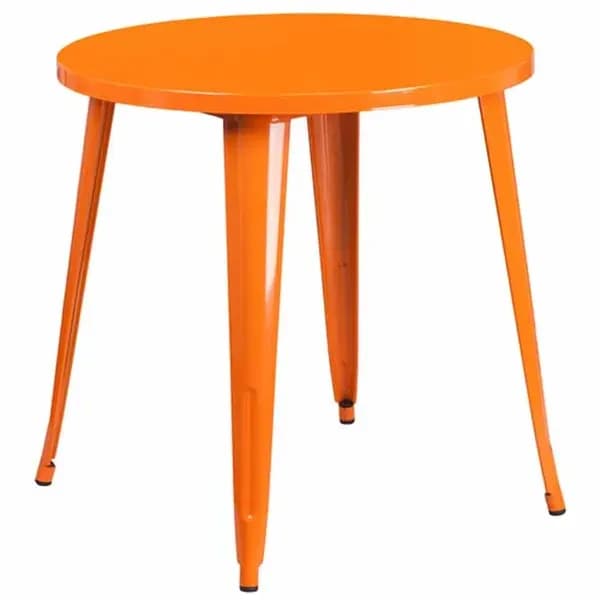Flash Furniture CH-51090-29-OR-GG 30" Round Dining Height Metal Black Table