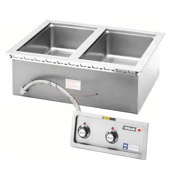 Wells MOD-200TDM 208/240V Drop-In 2-Well Warmer with Drain Manifold