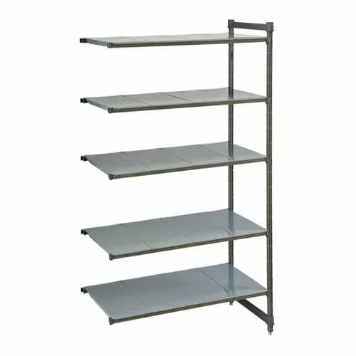 Cambro CBA246084S5580 Camshelving 5-Shelf Polypropylene Brushed Graphite Add-On Shelving Unit 60"W X 24"D X 84"H
