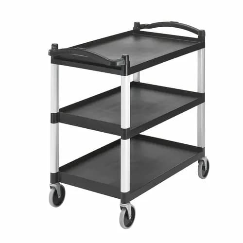 Cambro BC340KD110 3-Shelf 400 Lb. Capacity Black Utility Bus Cart