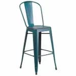 Flash Furniture ET-3534-30-DB-GG Dream Blue Galvanized Steel Bar Stool — view 4