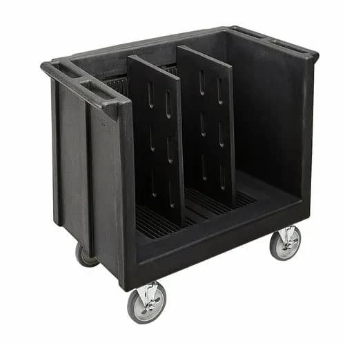 Cambro TDC30110 Polyethylene 2 Black Dish Caddy With 2 Adjustable Dividers
