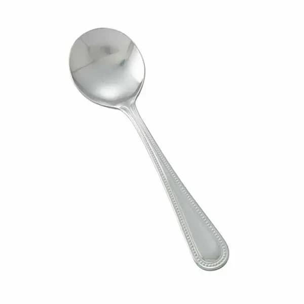 Winco 0005-04 Dots Bouillon Soup Spoons Heavy Weight 18/0 | Case of 12