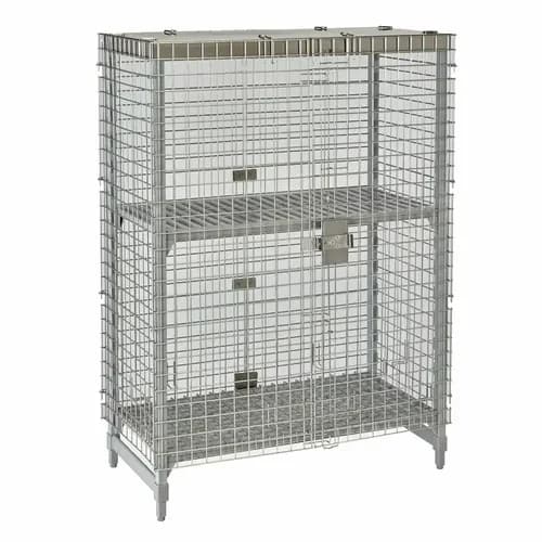 Cambro CPU244864SUPKG Camshelving Stainless Steel Premium Mobile Security Cage 50-1/4"W X 26-3/4"D X 64-1/2"H