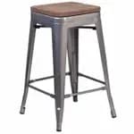 Flash Furniture ET-3534-30-POC-WD-GG Copper Galvanized Steel Bar Stool with Wood Seat — view 5