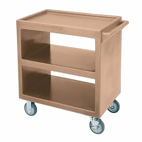 Cambro BC2304S157 3-Shelf 500 Lb. Capacity Coffee Beige Utility Bus Cart