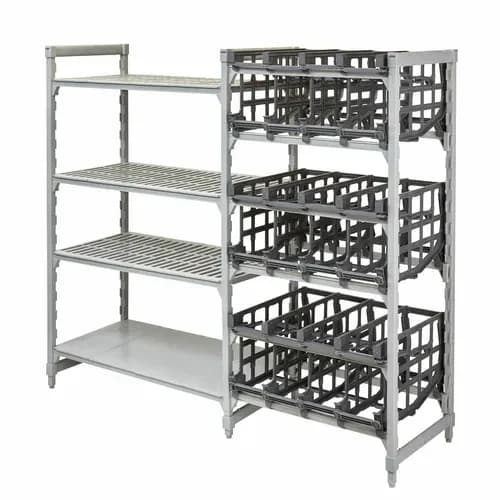 Cambro CPA243672C96480 Camshelving Premium Stationary Add-On Speckled Gray #10 Can Rack