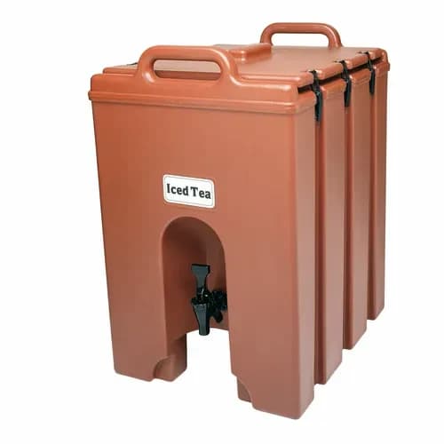 Cambro 1000LCD402 Camtainer 11-3/4 Gallon Insulated Brick Red Beverage Dispenser