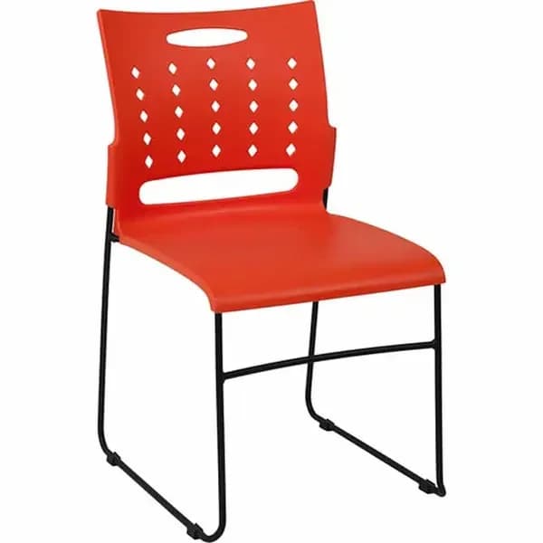 Flash Furniture RUT-2-OR-GG Chair Orange Plastic Seat and Metal Frame