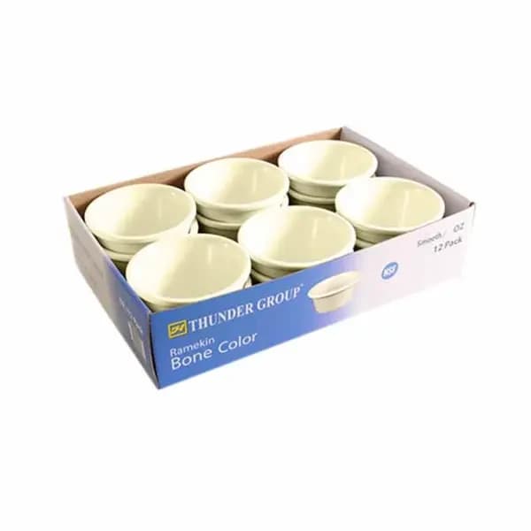 Thunder Group ML538B1R Bone 4 oz. Melamine Ramekin | Pack of 12