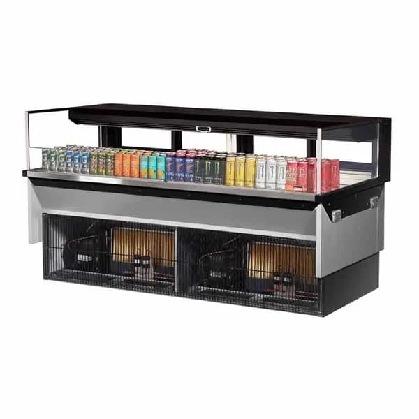 Turbo Air TOM-72L-UFD-B-1SI-N Black Drop-In Open Display Case Merchandiser 71-7/8"W