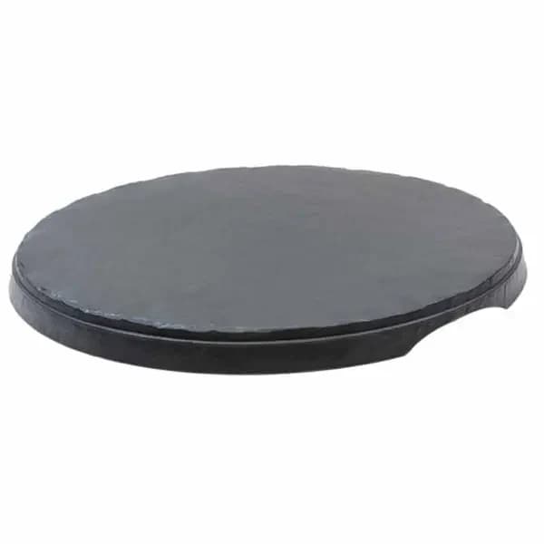 Tablecraft MGD16 Frostone Slate Round Melamine Serving Tray 16-1/4" Diameter