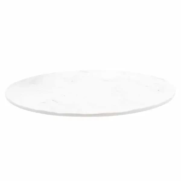 Tablecraft MG13WM Frostone White Marble Round Melamine Serving Tray 13" Diameter
