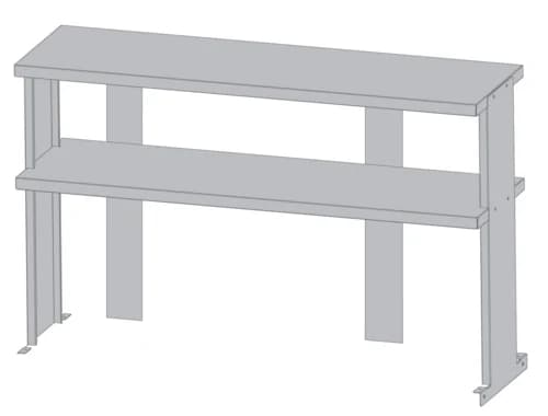 Turbo Air TSOS-6R-T Stainless Steel Double Tier Overshelf for Sandwich Prep Tables 72"W
