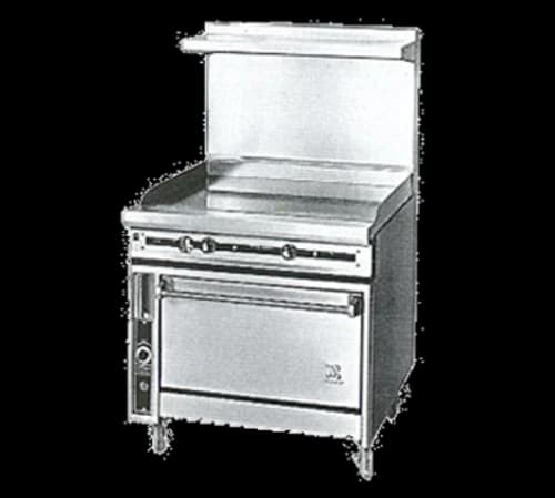 General Electric JTRH-36GT-36 Jade Range Titan™ Heavy Duty Range, Gas, 36", Griddle, 1" Thick Polished Steel Plate, Standard Oven – Natural Gas, 125000 Total BTUs
