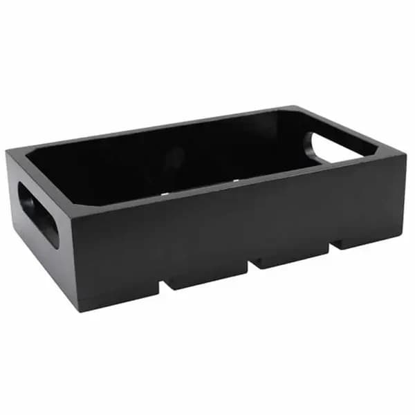 Tablecraft CRATE13BK Third Size Black Wood Display Crate 2-3/4" Deep