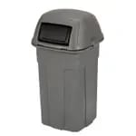 Toter ANA48-56599 48 Gallon Blackstone Body Rollout Trash Container with Black Lid and Two Wheels — view 2