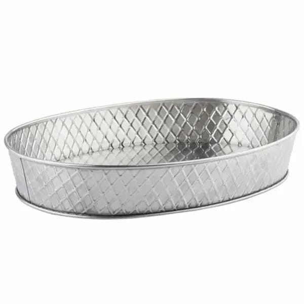 Tablecraft 10037 Lattice Stainless Steel Oval Platter 12" x 9" x 2-1/8" — view 2