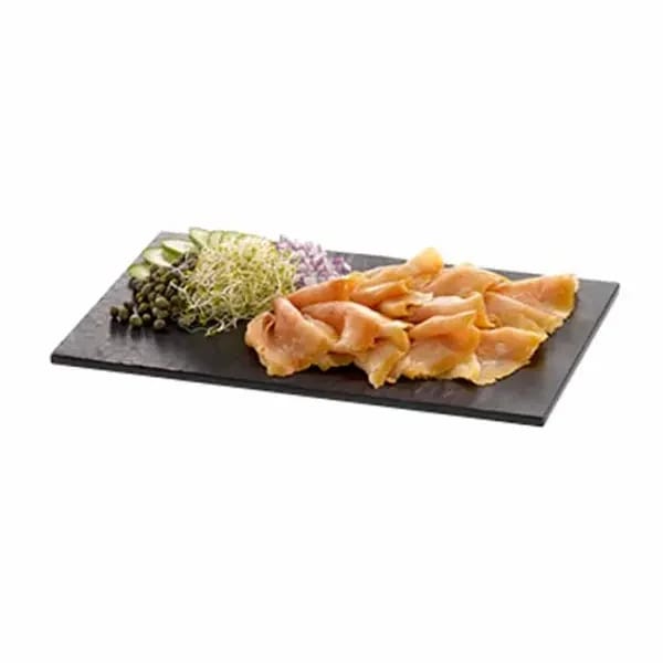 Tablecraft MG3 Frostone Black Slate Rectangular Melamine Serving Tray 12-3/4" x 6-7/8" — view 1