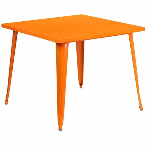 Flash Furniture CH-51050-29-OR-GG 35-1/2" Square Dining Height Metal Orange Table — view 2
