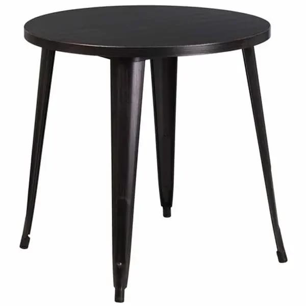 Flash Furniture CH-51090-29-BQ-GG 30" Round Dining Height Metal Black and Antique Gold Table — view 1