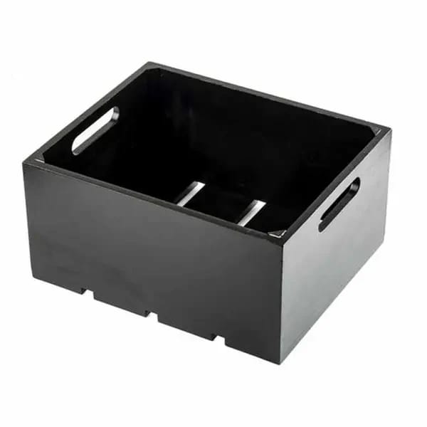 Tablecraft CRATE126BK Half Size Black Wood Display Crate 6-1/4" Deep — view 1