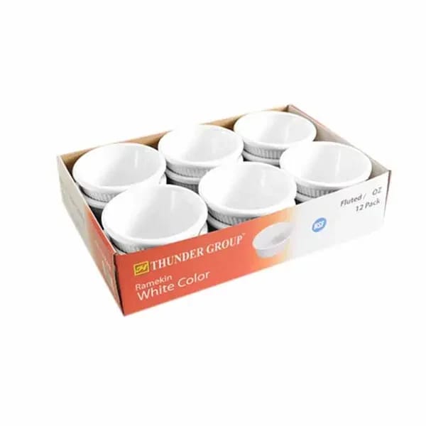 Thunder Group ML507W1R White 1-1/2 oz. Fluted Melamine Ramekin | Pack of 12 — view 2