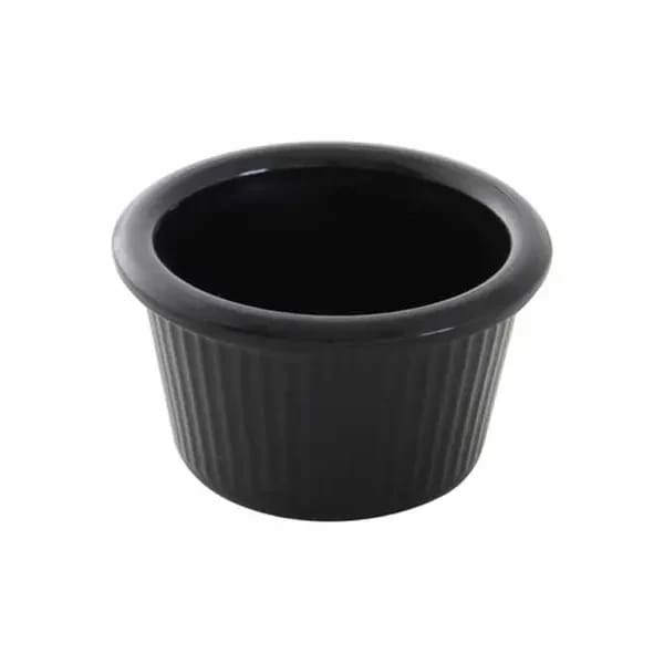 Thunder Group PL507BL1 1-1/2 oz. Fluted Black Plastic Ramekin | Case Of 12 — view 2