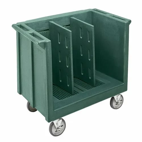 Cambro TDC30192 Polyethylene 2 Granite Green Dish Caddy With 2 Adjustable Dividers — view 1