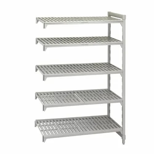 Cambro Camshelving CPA183664V5480 5-Shelf Polypropylene-Covered Steel Posts Speckled Gray Shelving Kit 36"W X 18"D X 64"H — view 1
