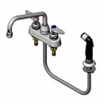 T&S B-1171-07 4" Deck Mount Lavatory Faucet with 8" Swing Spout Nozzle and Spray Hose — view 3