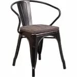 Flash Furniture TLH-020-BK-GG Armchair with Black Rattan Seat and Aluminum Frame — view 5