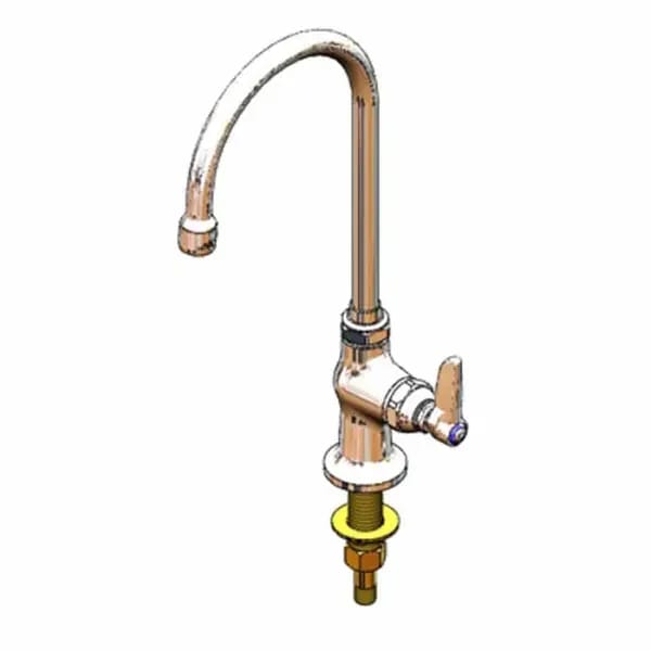 T&S B-0308-QT-WS Single Hole Deck Mount Pantry Faucet with 5-3/4" Gooseneck Spout — view 1
