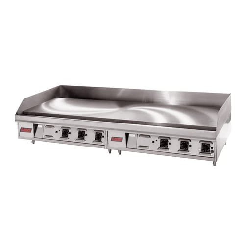 Lang 272TC Gas Countertop Griddle 72 Inch Wide Snap Action Thermostat Control Rectangle Chrome Plated 1 Inch Thick Plate Heavy-Duty — Natural Gas, 162000 BTU — view 1