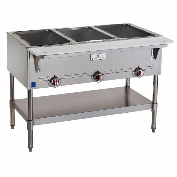 Sentinel SN-GBM-3NG 3-Well Natural Gas Hot Food Steam Table 44-1/2"W — view 1