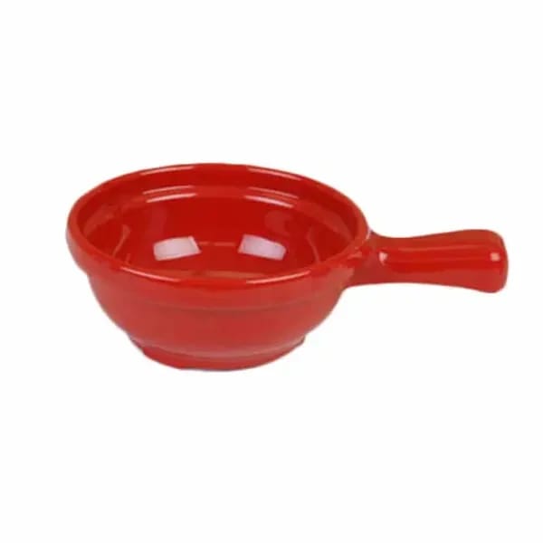Thunder Group CR305PR Pure Red 10 oz. Melamine Soup Bowl with Handle | Case of 12 — view 2