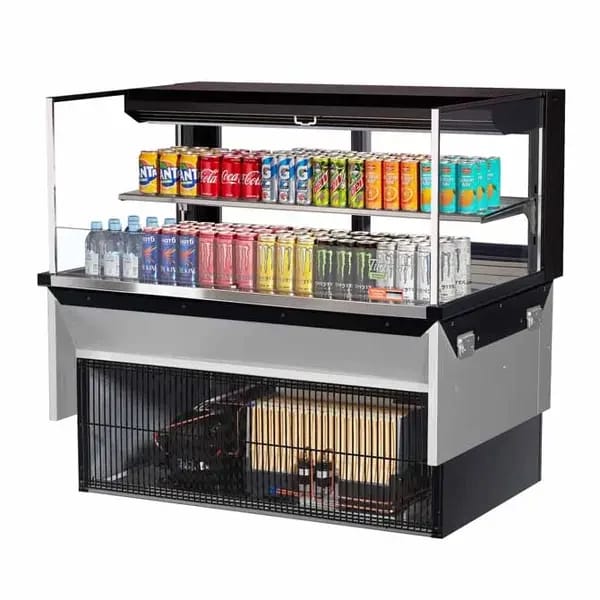 Turbo Air TOM-48L-UFD-B-2SI-N Black Drop-In Open Display Case Merchandiser 47-7/8"W — view 1