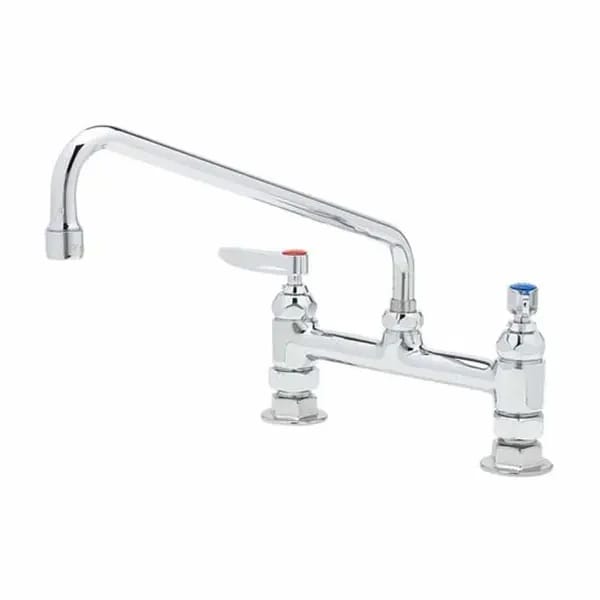 T&S B-2280 8" Deck Mount Double Pantry Faucet with 12" Swing Spout Nozzle — view 2