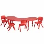 Flash Furniture YU-YCY-060-0034-RECT-TBL-GREEN-GG Gray Laminate/Green Preschool Activity Table Set with Four Chairs — view 6