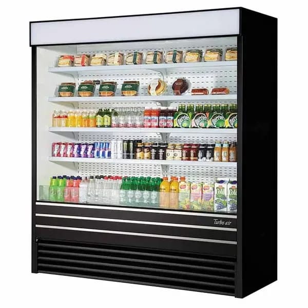 Turbo Air TOM-96EB-N Black Vertical Air Curtain Open Display Merchandiser 92-7/8"W — view 1