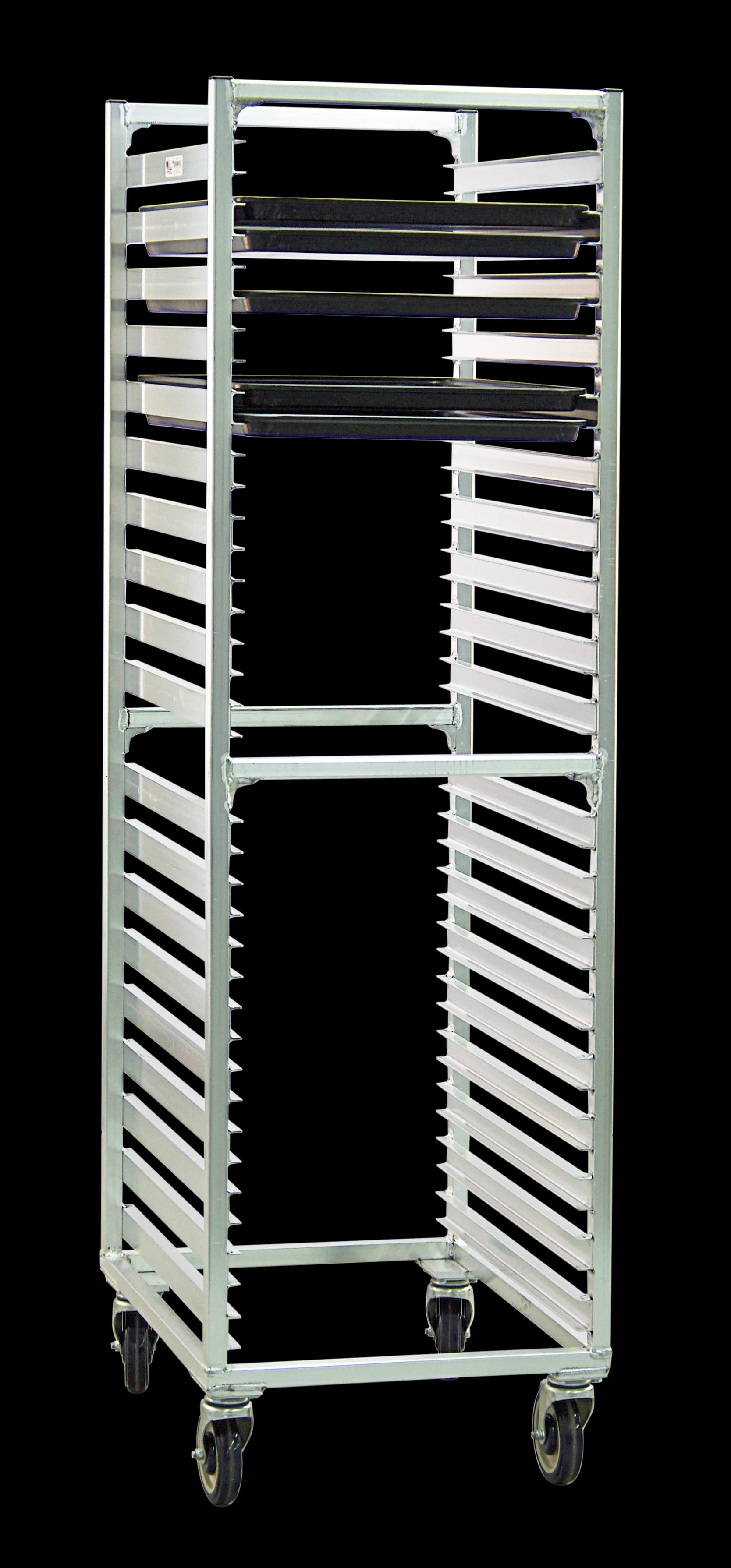 Carter-Hoffmann® O1838C Portable Aluminum Pan Rack Single Width Open Style End-Loaded 38 Pan Capacity — view 1