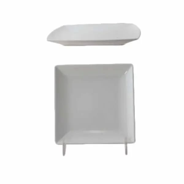 Thunder Group 29004WT Classic White 4-1/2" x 4-1/2" Square Melamine Plate | Case of 12 — view 1
