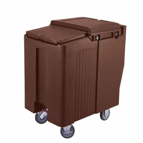 Cambro Slidinglid ICS175T131 175 Lb. Dark Brown Mobile Ice Caddy — view 1