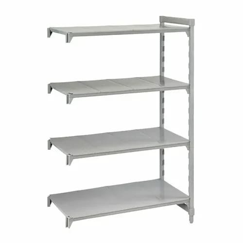 Cambro Camshelving CPA183664S4480 4-Shelf Polypropylene-Covered Steel Posts Speckled Gray Shelving Kit 36"W X 18"D X 64"H — view 1